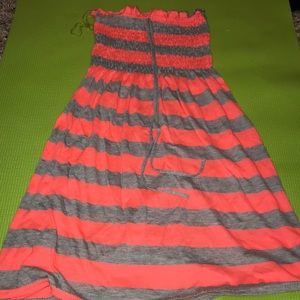 A pink and grey sundress